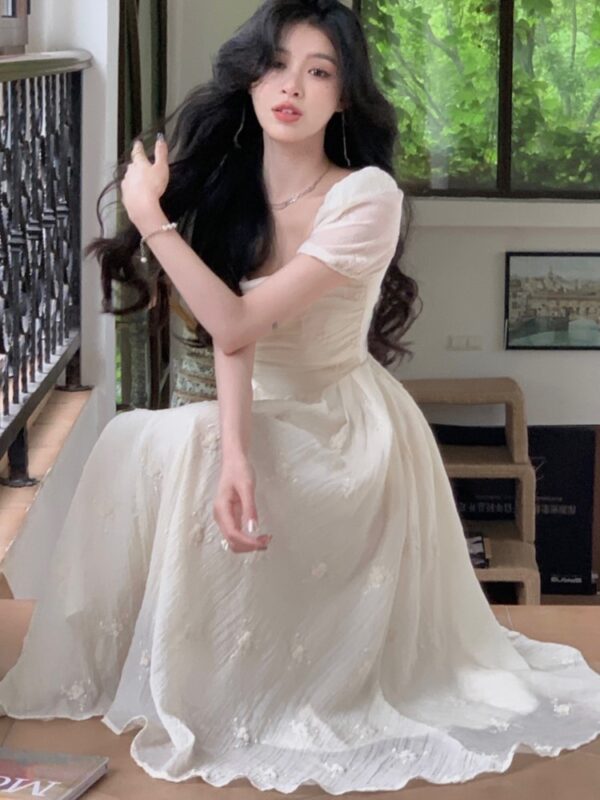 France Elegant Evening Party Dresses for Women Summer 2024 New Princess Embroider Midi Vestidos Female Prom Robe Slim Clothes - Image 4