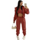 Women’s Hooded Sweatshirt Long Sleeve Sports Casual Suit for Autumn Winter