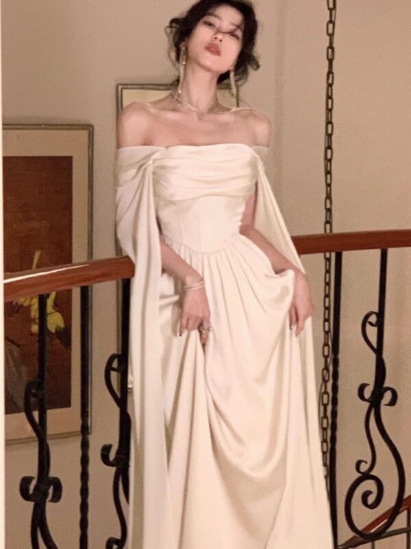 Elegant Wedding Evening Party White Dress Women France Vintage Princess Dresses Formal Occasion Vestidos Korean Chic Clothes New - Image 4