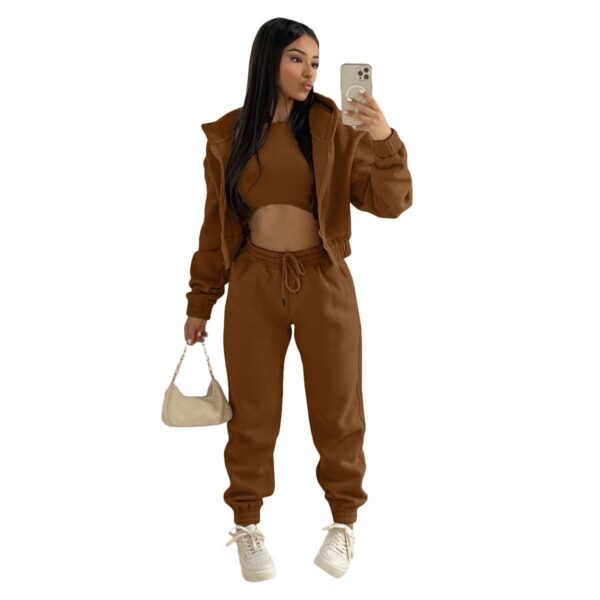 Women’s Hooded Sweatshirt Long Sleeve Sports Casual Suit for Autumn Winter - Image 4