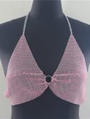 Taruxy Rhinestones Wrap Chest Vest Tops Women Summer V-Neck Backless Sexy Tank Tops Hot Girls Sparkly Streetwear Y2K Tops Tee