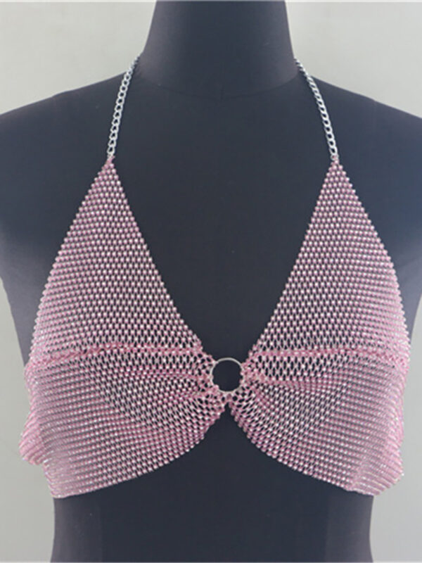 Taruxy Rhinestones Wrap Chest Vest Tops Women Summer V-Neck Backless Sexy Tank Tops Hot Girls Sparkly Streetwear Y2K Tops Tee - Image 2