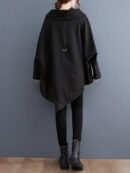 Long Sleeves Loose Asymmetric Split-Joint Zipper Heaps Collar Sweatshirt Tops