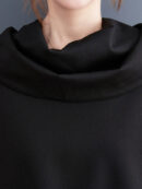 Long Sleeves Loose Asymmetric Split-Joint Zipper Heaps Collar Sweatshirt Tops