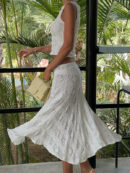 Sexy Round Neck Short Vest Skirt Two-Piece Set