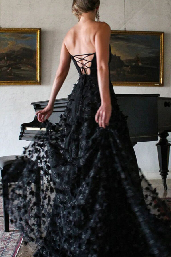 Elegant Solid Frenulum Strapless Evening Dress Dresses - Image 7