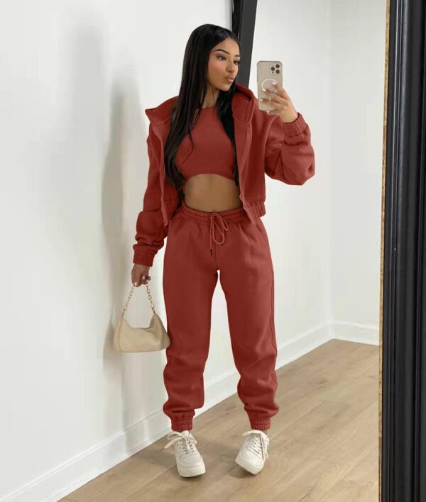 Women’s Hooded Sweatshirt Long Sleeve Sports Casual Suit for Autumn Winter - Image 3
