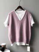 Simple 9 Colors V-Neck Loose Sleeveless Vest
