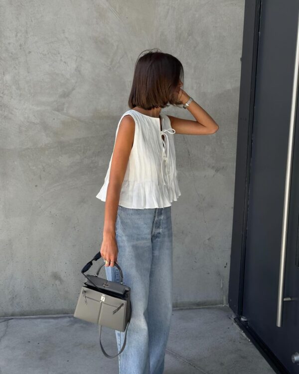 Cotton Linen Sleeveless Lace-up Cardigan Vest - Image 9