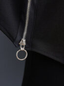 Long Sleeves Loose Asymmetric Split-Joint Zipper Heaps Collar Sweatshirt Tops