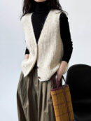 Loose Sleeveless Split-Joint V-Neck Vest Top