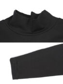 Black False-Two Split-Joint High-Neck Sweatshirt T-Shirt