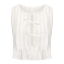 Cotton Linen Sleeveless Lace-up Cardigan Vest