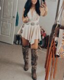 Sexy White V-neck Vest Mini Dress
