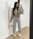 Women’s Hooded Sweatshirt Long Sleeve Sports Casual Suit for Autumn Winter