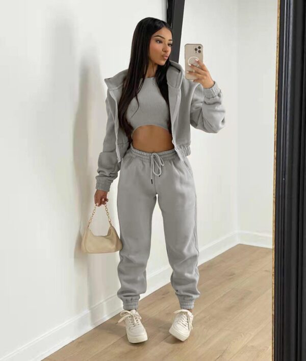 Women’s Hooded Sweatshirt Long Sleeve Sports Casual Suit for Autumn Winter - Image 2